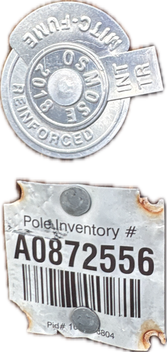 Wooden Utility Pole, a recorded specimen