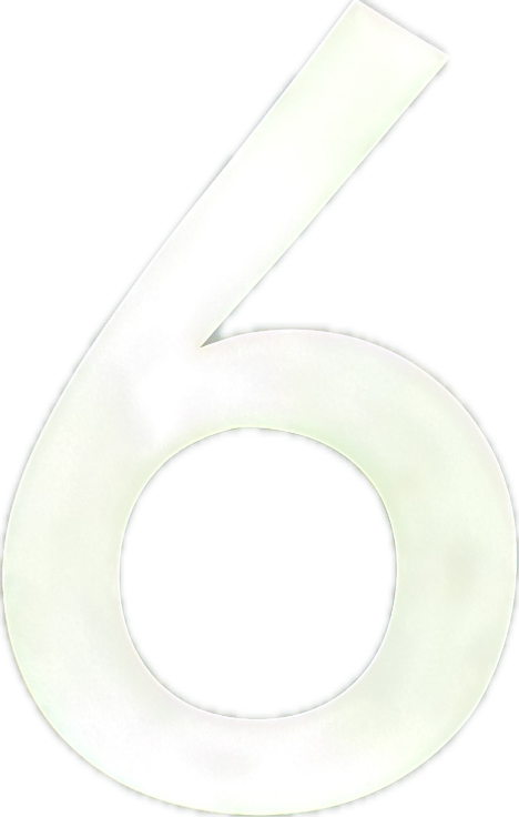 Illuminated Number 6 Sign