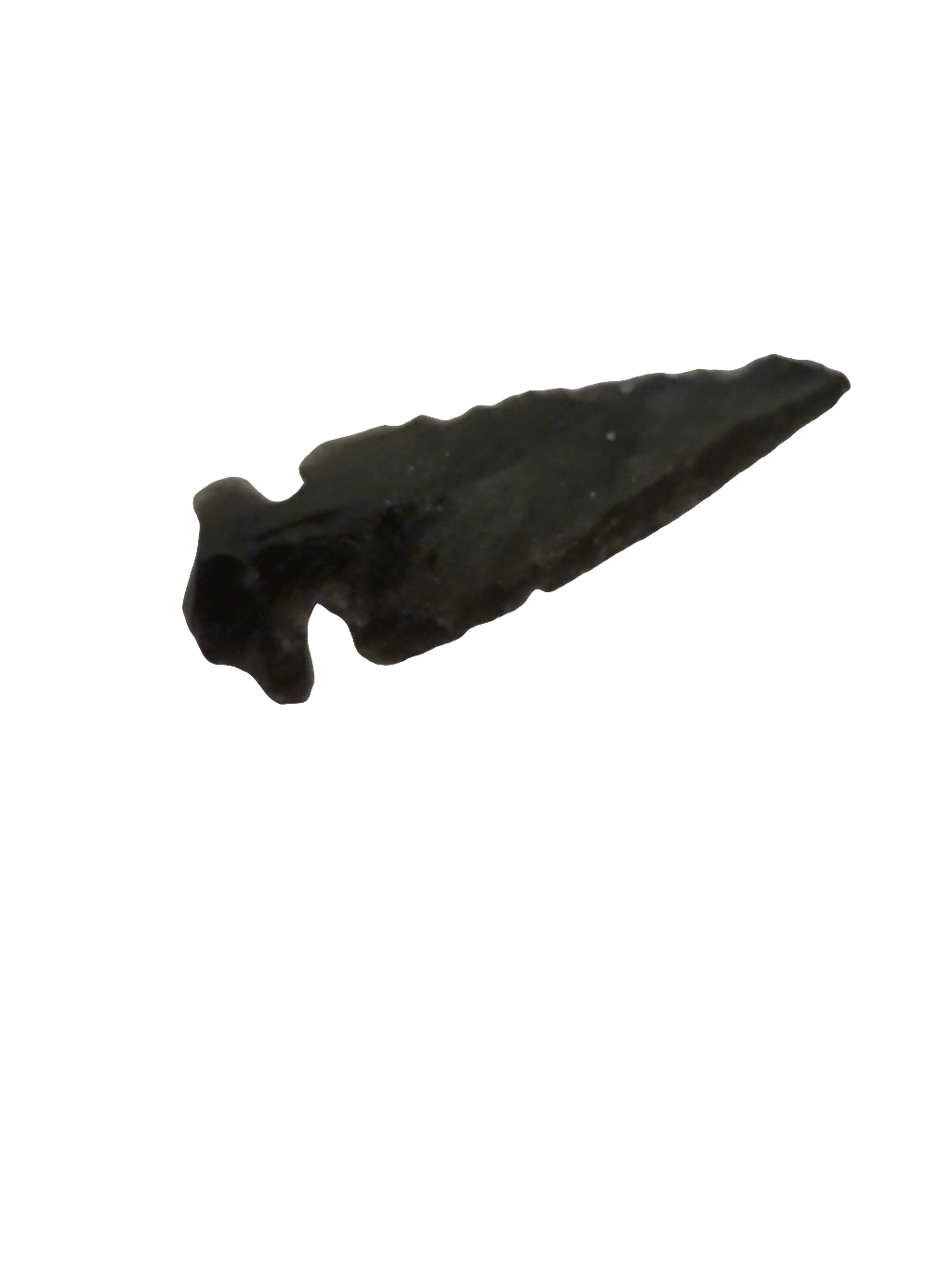 Obsidian Arrowhead, a captured specimen