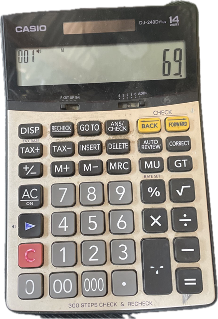 Calculator, a recorded specimen